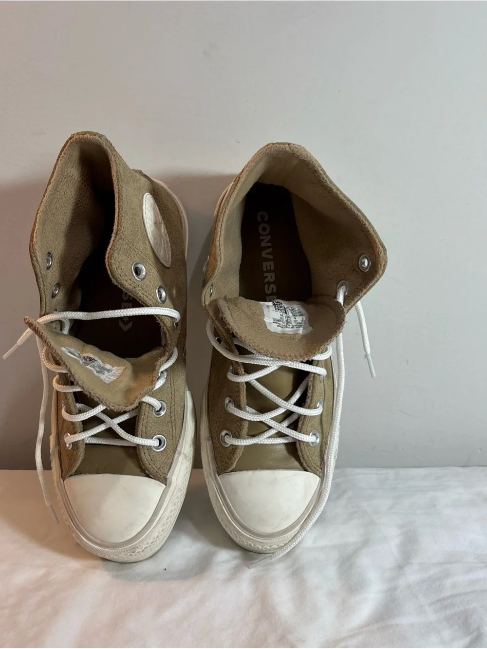 Converse women’s all Star  High-Top Sneakers in Tan and White